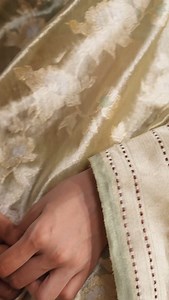 32 reactions | The ‘Garden of Echoes’ Saree A tapestry of wandering roses on an ethereal bed of kora silk georgette — a saree in which every bloom remembers, and every thread sings of time’s gentle passing. #Tilfi #TilfiCampaign #OfThreadsandTime | Tilfi Banaras - तिल्फ़ी | Facebook