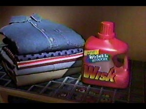 1997, WISK, WRINKLE REDUCER, LAUNDRY SOAP, TV COMMERCIAL