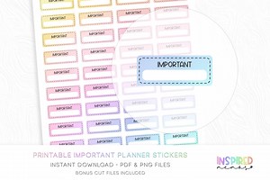 Important Planner Stickers - Pastel Rainbow - Printable Functional Planner Stickers - Etsy Canada