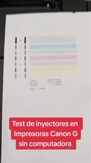 Cómo hacer un test de inyectores en impresoras Canon