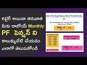 EPF Pension Calculation After Retirement Telugu