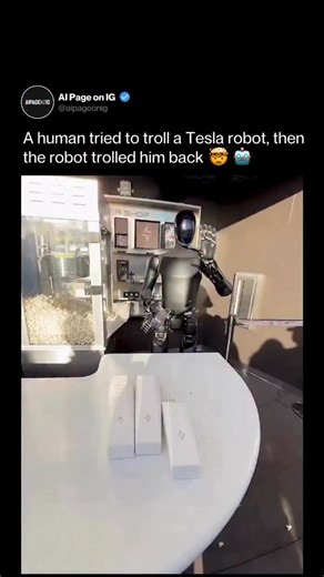 © AI Page on IG on Instagram: "This wasn’t a staged gag — it was a real test of a robot’s situational awareness. 🤖👀 When the human fakes the handoff, the robot doesn’t just execute a preset motion on autopilot. It tracks the movement in real time, pauses, and adjusts its timing based on what it sees instead of reacting blindly — a big leap from simple programmed actions. That kind of behavior points to more than just object detection. It means the robot is combining computer vision, context un