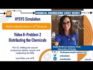 Aspen HYSYS V8 Problem 2 Part G Component splitter, recycle, and readjusting the ADJ