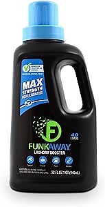 FunkAway Laundry Detergent Booster, 32 oz., Eliminates Extreme Trapped-In Odors and Stains from Activewear, Sports Uniforms, Pet Bedding, Towels and Bed Linens