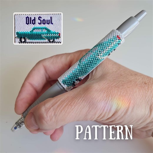 Old Soul Car Pen Wrap Pattern, Peyote Stitch Beaded Pen Cover (PDF Download) - Etsy
