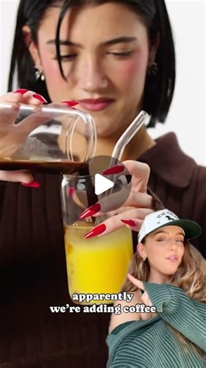 Sarah Betts on Instagram: "orange juice coffee?! ☕️🍊 would you try it? #coffeetiktok #tastetest #foodtok"