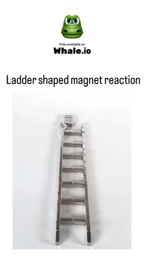 TrendTok Hub on Instagram: "The video demonstrates small neodymium bar magnets self-assembling into ladder-like chains through dipole interactions, where opposite poles attract end-to-end while like poles repel to form stable rungs. Posted October 25, 2025, it gained 340,000 views and 1,947 likes rapidly, originating from similar TikTok trends like "Innovative Ladder Shaped Magnet Reaction" that popularized the trick. Replies in Indonesian reflect viewer surprise at the fluid motion and safety o