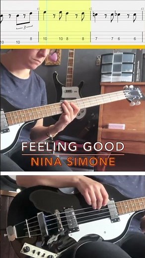 Nina Simone - Feeling Good (chorus 2) #bass #basstab #tabshorts #bassist #sheetmusic #feelinggood