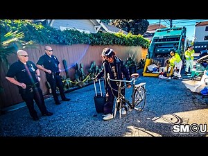 𝗖𝗟𝗘𝗔𝗥𝗔𝗡𝗖𝗘 𝗢𝗥𝗗𝗘𝗥: Police Stand By as Crews Clear Homeless Encampment Near Rose Avenue