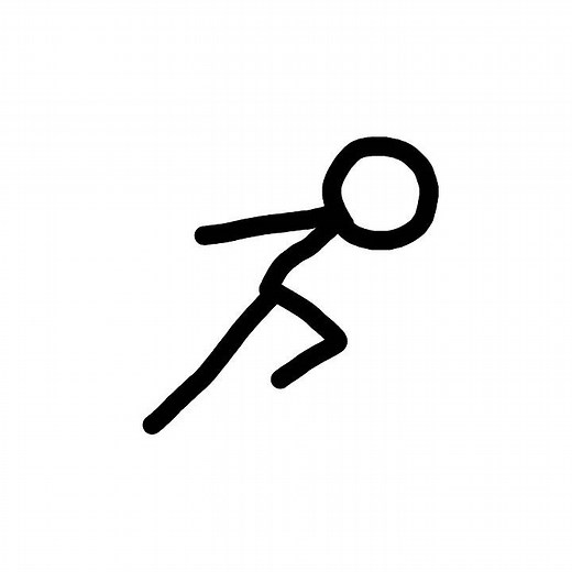 My first animation of a stick figure running
