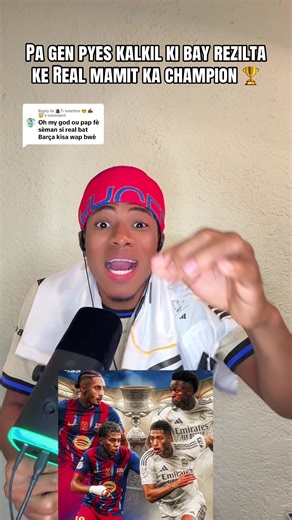 Replying to @🙇🏾Ti lunettes 🤓 ✍🏾😇 Real Madrid pa ka champion sou Barça❌❌#realmadrid #fcbarcelona #supercopadeespaña #classico #viralvideo @Nèg Barça a💙❤️ @BenshleyJr 💙❤️🇦🇷🇪🇸 @ActriceLine💖🐜♋️🧸🇦🇷🌏❤️ @lenskydesign @VLADY MEDIA @Dondley Barca Pop ❤️ 💙