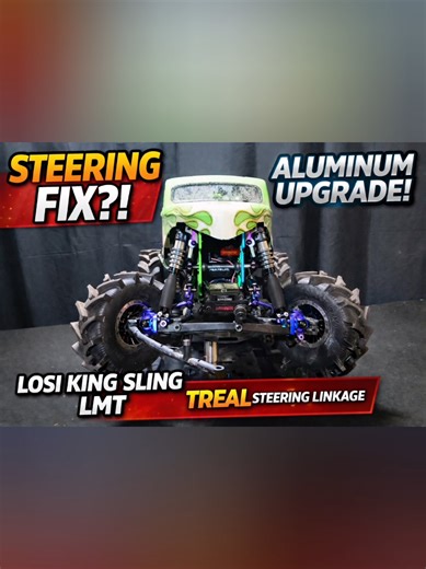 Is This the BEST RC Steering Upgrade?! STEERING FIX OR FAIL?! 👀 I upgraded my Losi King Sling LMT with a TREAL Aluminum Steering Linkage and sent it HARD 💥 Is this upgrade actually worth it or just hype? 👇 Comment WORTH IT or NOT WORTH IT 🎥 Full install & bash test ready on YouTube (Link in bio) #monsterjam #rc #rccar #rccars #rchobby