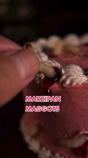 Creative Marzipan Maggot Cake Decorations