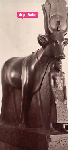 Goddess Hathor with Sacred Cow attributed to 26th dynasty #goddess #hathor #cow #sacred #egypt