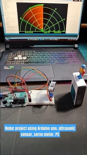 Radar project using Arduino uno, ultrasonic sensor, servo motor, PC