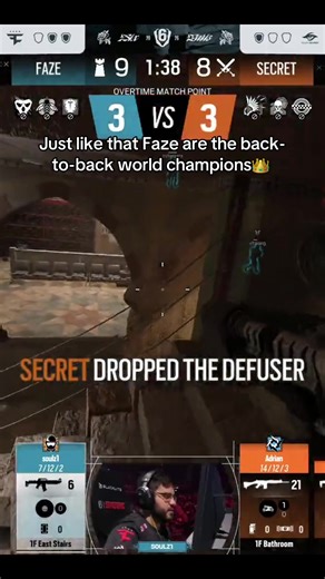 FaZe Wins Back-to-Back World Championships in R6 Siege