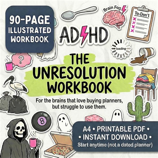 ADHD Goal Setting Workbook PDF 2026 | Anti-shame Neurodivergent Life Planner | Executive Function & Burnout Recovery Tool | Printable A4 - Etsy
