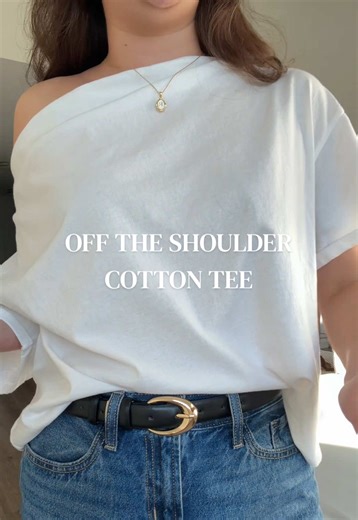 Chic Off-The-Shoulder Cotton Tee for Elevated Basics
