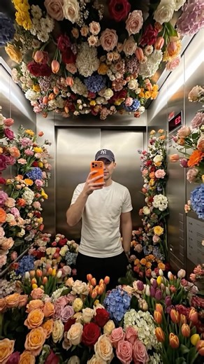 Steven Wommack on Instagram: "I’ve partnered with @adobefirefly to show you how you can turn your elevator selfies into eye-catching pieces of art, using only your phone and your imagination inside of Adobe Firefly. 💐 😍 Here are the prompts I used: 📸Photo Prompt: Fill the elevator with flowers so that the person stands in flowers. 🎥Video Prompt: Flowers growing out of every gap. Unlimited image generations are available until March 16th! Have fun creating! #adobepartner"