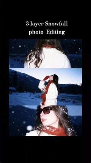 3 layer snowfall photo editing / instagram trending ai snowfall editing