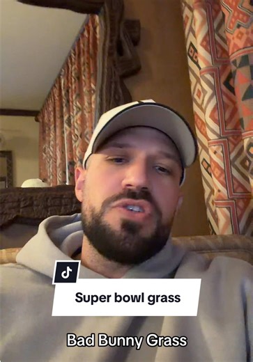I can’t get past the grass 😂 #xyzbca #fyp #comedy #superbowl #badbunny