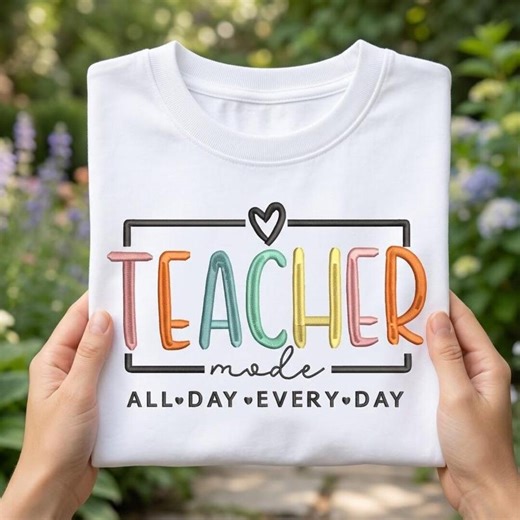 Teacher Mode Embroidery Design, Back to School Educator Pattern, School Life Motif, Pes Dst Jef Download Digital Art - Etsy