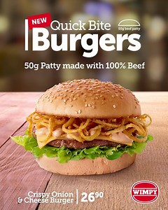 49K views · 566 reactions | Introducing our NEW Quick Bite Burgers! Starting at R24,90, they’re perfect when you need a quick bite before payday. Only available for takeaway | Wimpy SA | Facebook