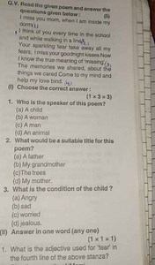 Q.V. Read the given poem and answer the questions given below:... | Filo