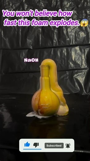 What Happens When NaOH Meets H2O2? 😱 Massive Foam Explosion Elephant!Toothpaste Experiment. #Shorts
