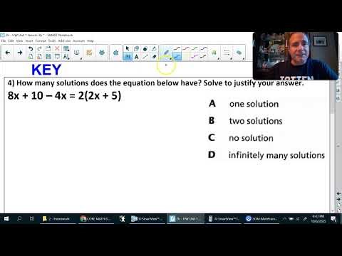 8th Grade Math: One, None, Infinitely Many Solutions (HW U13b)