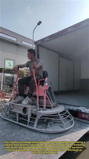 "Like Driving a Car! Skilled Operator Moves Floor Leveler with Perfect Precision"