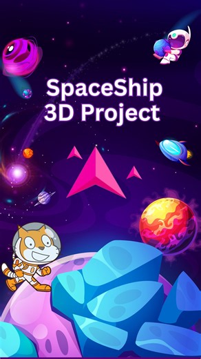 How to Make a 3D Spaceship in Scratch (Easy Math Trick!)
