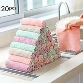 20pcs Microfiber Dish Cloths, Double-Sided Cleaning Towels for Kitchen, Reusable Dish Rags, Scrubber Cloths for Dishes, Multi-Purpose Cleaning Supplies and Kitchen Accessories 2025 - $9.99