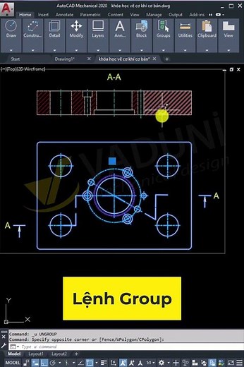 Cách sử dụng lệnh Group để nhóm đối tượng trong AutoCAD #vadunishort #autocad #họcautocad