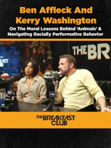 🚨 @ben__affleck01 & @thekerrywashington break down the complex dynamics of their characters in Animals! 🎬👀 The two stars discuss how racial performativity is woven into the film, adding another layer of depth to the characters and their relationships. 🔥 Watch the full conversation on @Netflix or listen for FREE on the @iHeartRadio app!