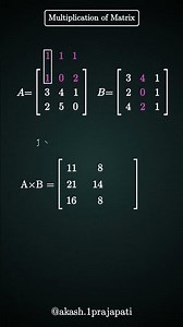 part 2 Multiplication of Matrices #iit #jee #akash1classes #maths