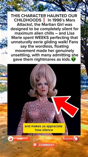 In Mars Attacks! (1996), the Martian Girl's silent glide makes her genuinely unsettling