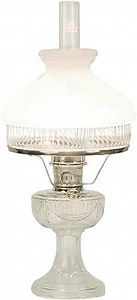 Aladdin Lincoln Drape Oil Lamp, Clear Glass Indoor Fuel Lamp with White Glass Shade, Nickel Trim