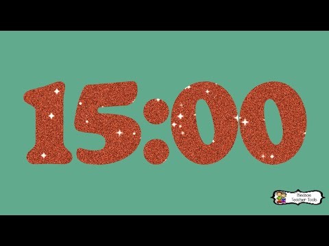 15 Minute Timer | Taylor Swift Orange Glitter & Green Classroom Countdown (No Ads)