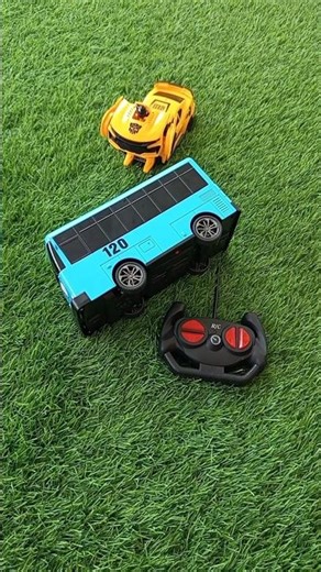 Unboxing and Testing RC Bus Tayo and Transformers Car Bumblebee No Talking With ASMR Satisying Video