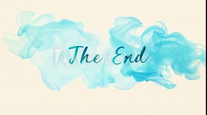 Elegant "The End" text with blue smoke effect for a cinematic closing scene