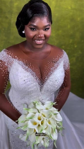 Gorgeous Bride in Stunning Wedding Gown with Family