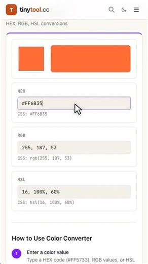 Color Converter — Free Online Tool | TinyTool.cc