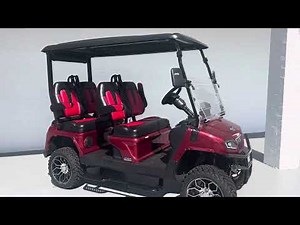 Evolution D5 Maverick Lifted Lithium Golf Cart - Burgundy - Forward Facing