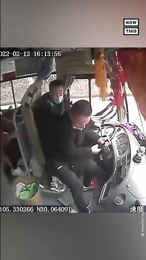 Passenger Tries Grabbing Wheel of Moving Bus in China #Shorts