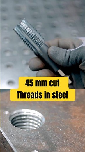M30 thread in 45 mm steel plate with cordless impact wrench! #threadcutting @FEINGermany