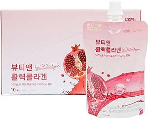 Pomegranate Collagen (100mlx10pouch) Liquid K-Beauty 1500mg Collagen/Ginseng/for Skin, Hair and Nail