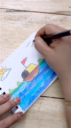 Easy Boat Drawing #drawing #art #shorts #beginnerarttips