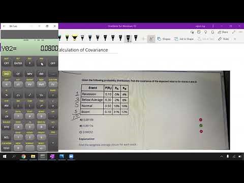How to calculate Covariance on BA II plus calculator