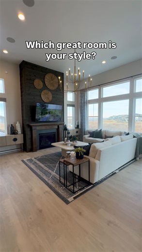 Which great room are you choosing? 👀⬇️ #greatroom #luxuryhome #homedesign #homebuyer #homebuilder | Taylor Morrison